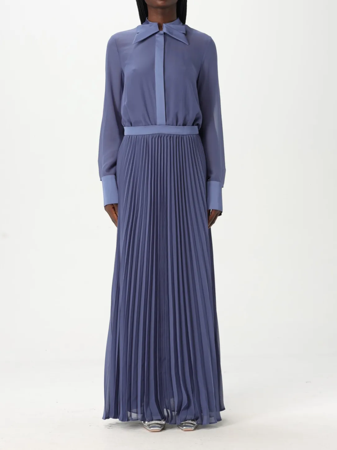 Abito chemisier Emporio Armani in georgette plissettato