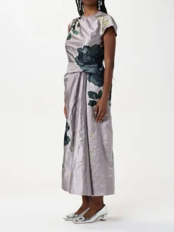 Abito Erdem in seta con stampa floreale