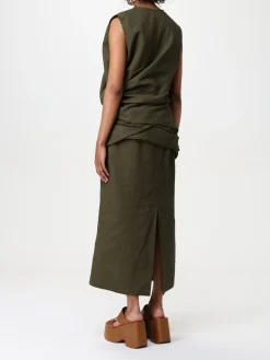 Abito Jil Sander in lino drappeggiato