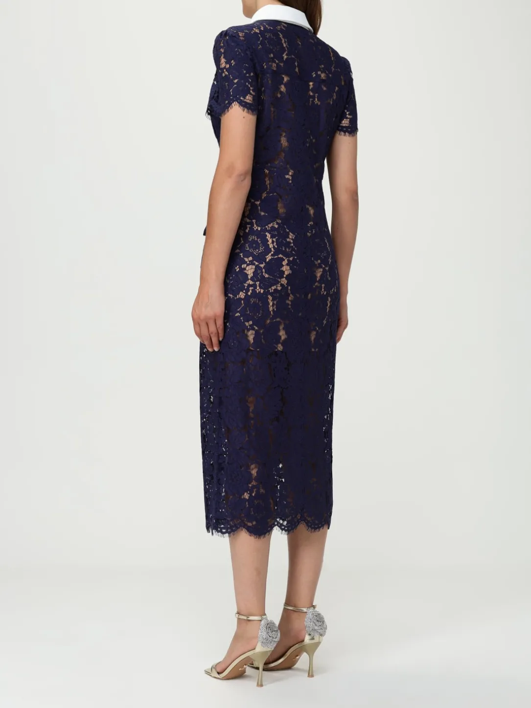 Abito midi Self-Portrait in pizzo