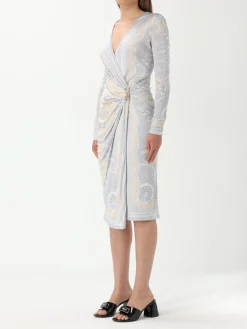 Abito Versace in viscosa con stampa Baroque