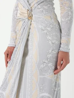 Abito Versace in viscosa con stampa Baroque