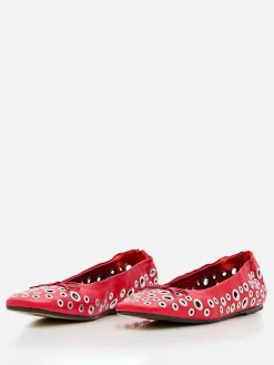 Ballerina Amy Golden Goose in pelle xon occhielli metallici