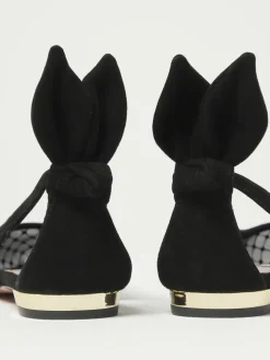 Ballerina Aquazzura in mesh a rete e camoscio