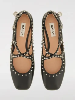 Ballerina Bally in pelle con borchie