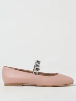 Ballerina Casadei in pelle con fettuccia gioiello