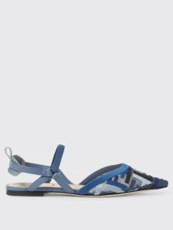 Ballerina Colibrì Lite Fendi in cotone e pelle con logo jacquard