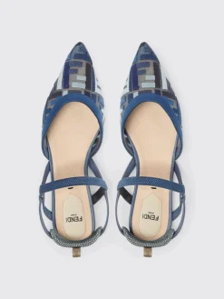 Ballerina Colibrì Lite Fendi in cotone e pelle con logo jacquard