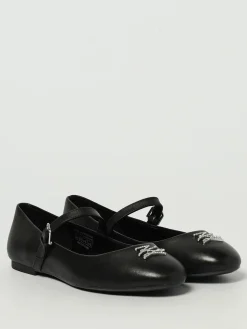 Ballerina Karo Karl Lagerfeld in pelle con logo di strass