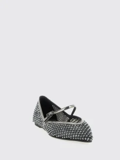 Ballerina Le Silla in nylon a rete con strass all over