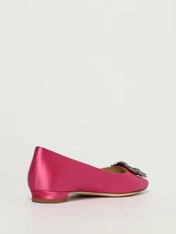 Ballerina Manolo Blahnik in raso con fibbia gioiello