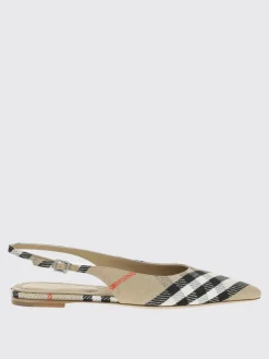 Ballerina slingback Birdie Burberry in misto cotone jacquard