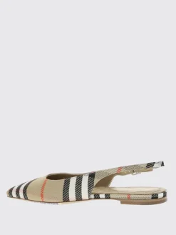 Ballerina slingback Birdie Burberry in misto cotone jacquard
