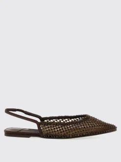 Ballerina slingback Le Silla in nylon a rete con strass all over