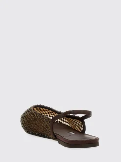 Ballerina slingback Le Silla in nylon a rete con strass all over