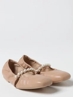 Ballerina Stuart Weitzman in pelle con perle sintetiche