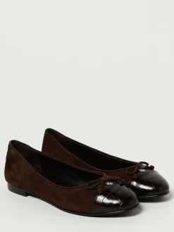 Ballerina Tory Burch in camoscio e pelle stampa cocco