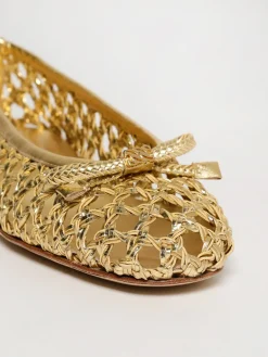 Ballerina Versilia Casadei in pelle vegana con lavorazione crochet