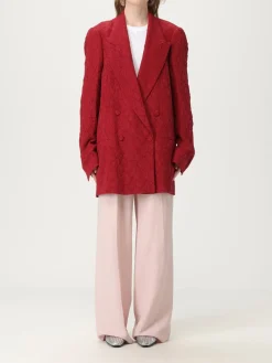 Blazer a doppiopetto in misto seta Dries Van Noten