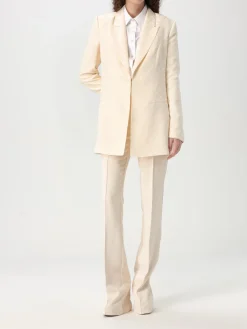 Blazer a monopetto Elisabetta Franchi in satin jacquard