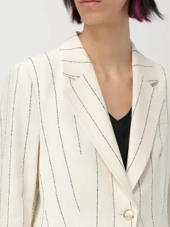 Blazer a monopetto gessato Boss in lino