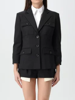 Blazer a monopetto safari in misto lana Elisabetta Franchi