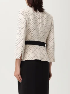 Blazer Elisabetta Franchi in crêpe con stampa monogram