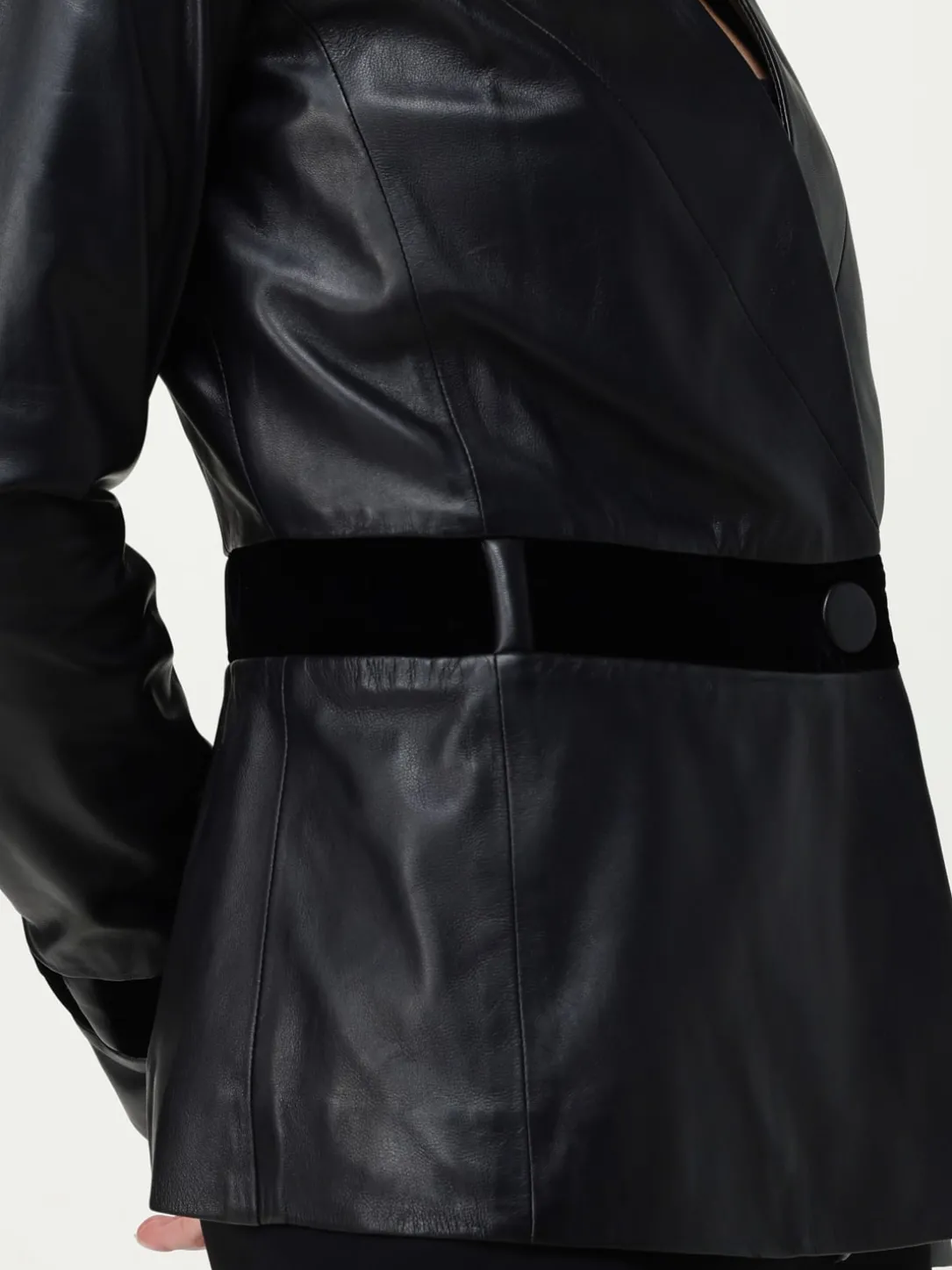 Blazer monopetto Emporio Armani in pelle