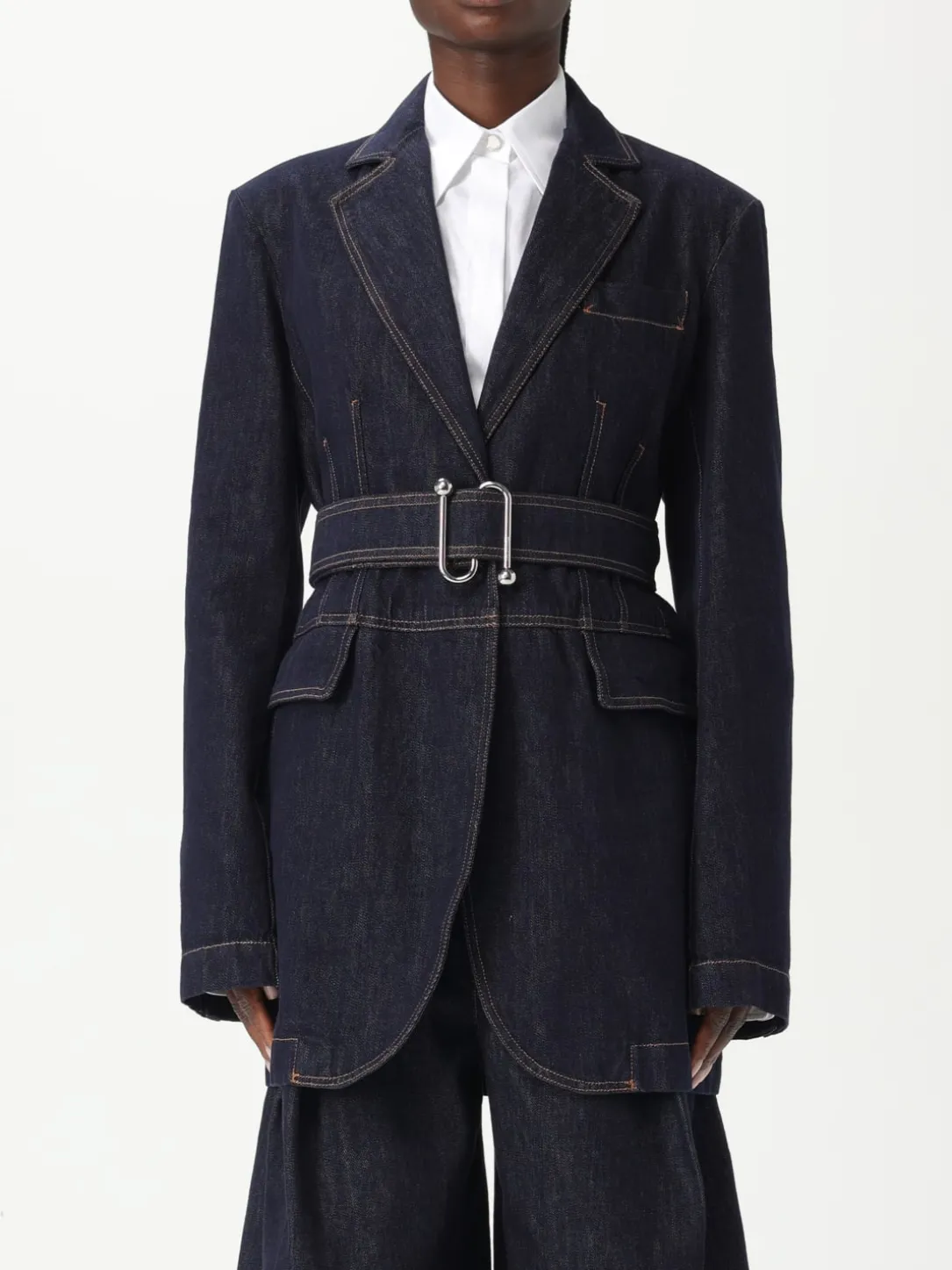 Blazer Sportmax in denim con cintura