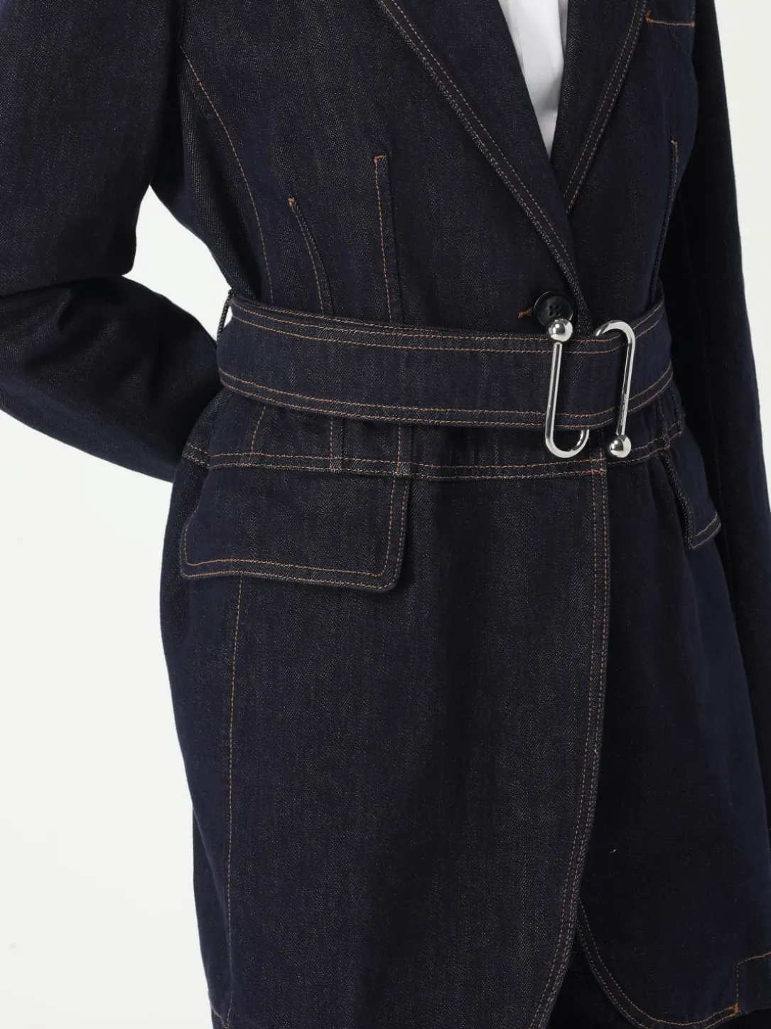 Blazer Sportmax in denim con cintura