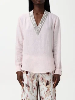 Blusa 120% Lino in lino con perline