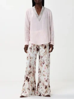 Blusa 120% Lino in lino con perline