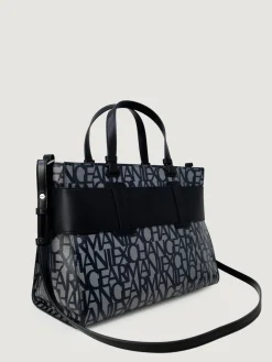 Borsa a mano in cotone logata Armani Exchange