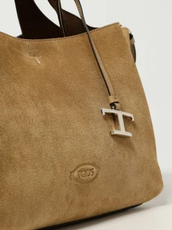 Borsa a mano in pelle di vitello scamosciata Tod's