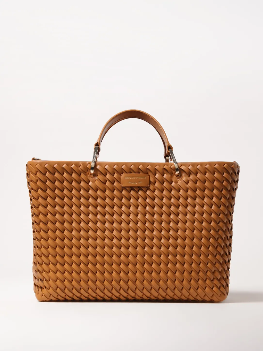 Borsa a mano in pelle intrecciata Emporio Armani