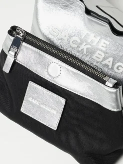 Borsa a mano Sack in pelle metallizzata Marc Jacobs