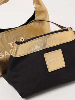 Borsa a mano Sack in pelle metallizzata Marc Jacobs