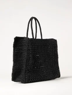 Borsa a mano tote in rafia Liviana Conti