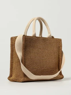 Borsa a mano Tote in rafia con fiori Marni