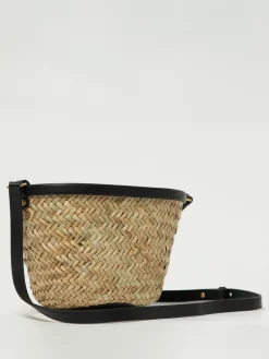 Borsa a secchiello in rafia Pinko