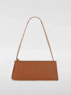 Borsa a spalla in pelle di vitello con logo Marni