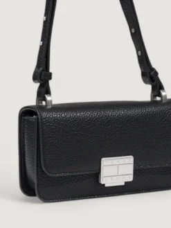 Borsa a spalla in pelle sintetica martellata Tommy Hilfiger