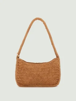 Borsa a spalla in rafia Manebi
