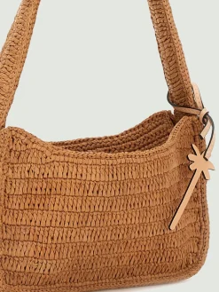 Borsa a spalla in rafia Manebi