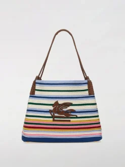Borsa a spalla Libra a righe multicolor Etro