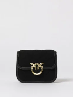 Borsa a spalla Mini Love Bag Box in pelle scamosciata Pinko