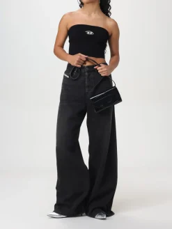 Borsa a spalla Oval D Diesel in pelle con catena 1Dr