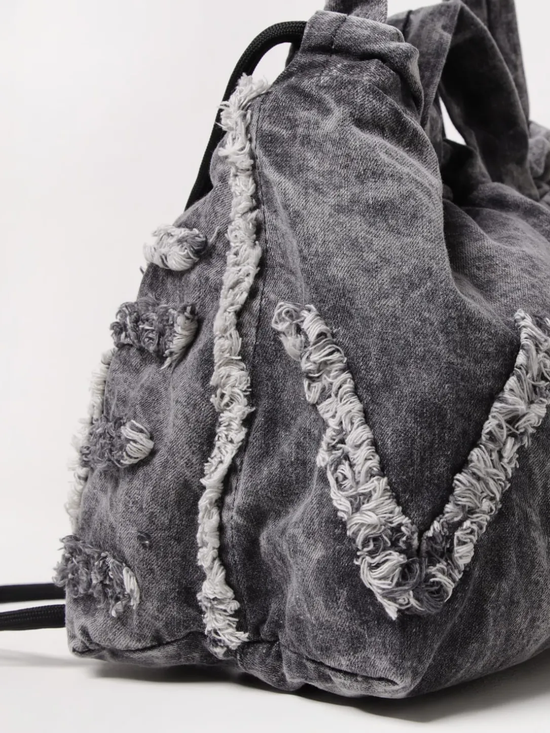 Borsa a spalla Vic Matiè trasformabile in canvas con logo sfrangiato