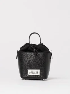 Borsa 5AC Bucket Maison Margiela in pelle a grana e canvas