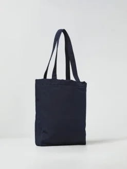 Borsa A.P.C. in canvas con logo ricamato